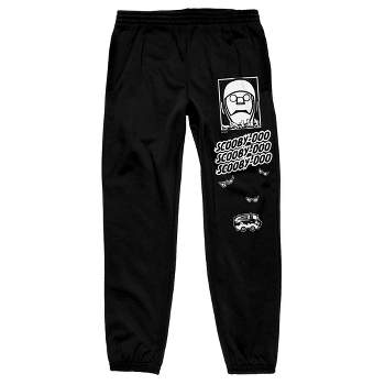 Scooby Doo Monster Eyes and Mystery Machine Men's Black Graphic Jogger Pants