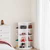 4 Tier Rotating Shoe Rack Tower, Revolving Shoe Rack Storage, Round Carousel Vertical Handbag and Shoe Organizer ,White - 4 of 4