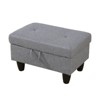 DOMETOUR 28.5" Gray Linen Upholstered Ottoman - Modern Footrest or Accent Bench for Living Room, Bedroom, or Entryway - 2 of 4
