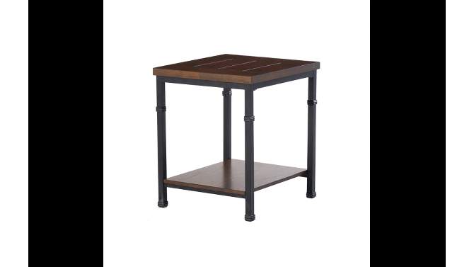 Austin Industrial Style Metal End Table with Shelf Brown/Black - Linon, 2 of 13, play video