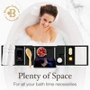 Bathtub Tray for Tub - Bamboo Expandable Bath Tray with Wine, Book & Tablet Holder - Luxurious Tub Tray, Bath Caddy, Foldable, Christmas Gift - image 3 of 4