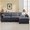 Hyleory Corduroy L-Shaped Sectional Sofa, 3-Seater Couch with Movable Ottoman, Modular Living Room Furniture for Apartments - 2 of 4