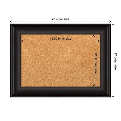 Natural Cork Bulletin Board with Oil Rubbed Bronze Frame