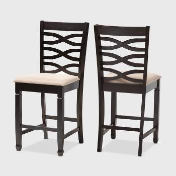 Set of 2 Caron Finished Wood Counter Height Pub Chairs - Baxton Studio