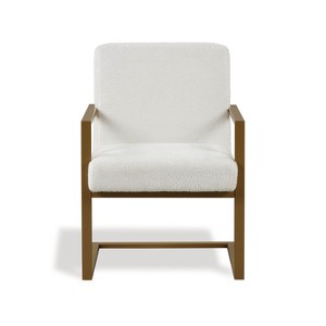 Sanders Accent Chair Cream - Lifestyle Solutions: Upholstered Metal Frame, Living Room Seating, 250lb Capacity - 1 of 4