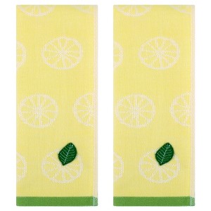 REGALWOVEN Cotton Soft Absorbent Decorative Lemon Fruit Pattern Hand Towel 13" x 29" - 1 of 4