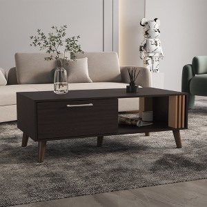 23.6" Engineered Wood Coffee Table with 1 Door and 1 Shelf, Ideal for Organizing Living Rooms and Enhancing Contemporary D¨¦cor - 1 of 4