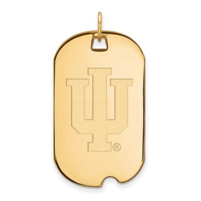 Black Bow Jewelry 14k Yellow Gold Plated Sterling Silver Indiana Hoosiers NCAA Large Pendant