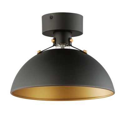 Maxim Lighting Dawn 1 - Light Semi-Flush Mount in  Antique Brass/Black