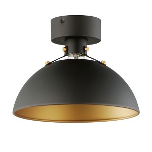 Maxim Lighting Dawn 1 - Light Semi-Flush Mount in  Antique Brass/Black - 1 of 4