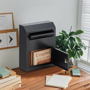 Acekool Steel Locking Wall Mount Mailbox, Security Key Drop Box for Outdoor, for Parcels & Letter Collection - 1 of 4