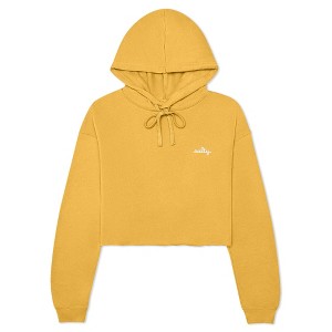 Dalix Salty Embroidery Fleece Hoodie Cropped Long Sleeve Drawstring Fall Spring Womens - 1 of 4