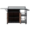 Gulches 63.5" Dark Brown Outdoor Kitchen Island - Foldable Stainless Steel Top Grill Cart with Ample Storage, Bottle Opener - 4 of 4