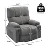 GDFStudio Gresham Modern Metal and Linen Tufted Upholstered Rotating Recliner Chair - 3 of 4