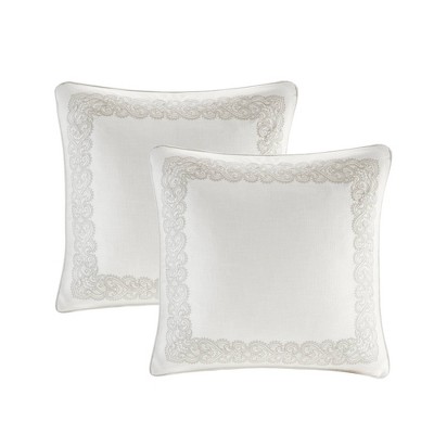 Queen White Microfiber Comforter Set with Decorative Pillows