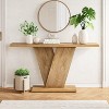Tribesigns 63-Inch Console Table,  V-Shaped Pedestal, Sofa Table Behind The Couch, Accent Entryway Table for Living Room, Hallway, Entrance,Brown - 3 of 4
