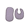 Bacati - Houndstooth/Herringbone Muslin 4 pc set of Bibs/Burpies Gray - 2 of 4