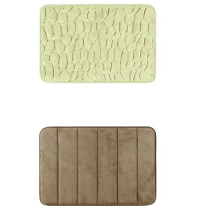 Unique Bargains 2Pcs Non Slip Absorbent Thick Soft Quick Dry Bathroom Bath Rugs - 1 of 4