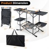 FURNIinspire Outdoor Grills, Griddles and Smokers Professional Camp Kitchen System, for Backcountry, Group Camping, Black, 75.03"*19.23"*6.24" - 2 of 4