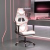 vidaXL Gaming Chair with Footrest, White and Pink, Faux Leather - 2 of 4