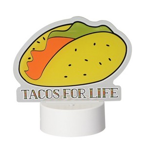 LED Lit Acrylic Sign Tacos For Life Novelty Sculpture Lights White - Room Essentials