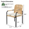 3-Piece Outdoor Dining Chairs Set,Rattan Backrest,All-Weather Wicker Chairs with Removable Cushions for Garden and Porch - The Pop Home - 4 of 4