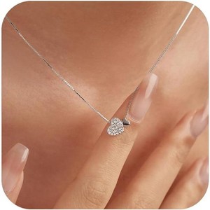 S925 Sterling Silver & 14K Gold Plated Heart Necklace, Infinity CZ Opal North Star Pendant Choker for Women | Birthday Gift for Her - 1 of 4