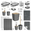 Bathroom Accessories Set with Shower Caddy and Bath Rugs - 27PC Bathroom Accessory Set with Shower Caddies & Bath Rugs, Shower Curtain Set - 2 of 4