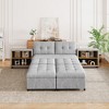 121"W Upholstered Sofa Bed Modular Sofa Free-combined Sofa Couch  Chaise Lounge Sofa with 2 Storage Racks, Brown/Gray-ModernLuxe - 2 of 4