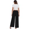 Women's High - Waisted Loose Casual Elastic - Waistband Pocketed Tie - Belt Wide - Leg Pants - 4 of 4