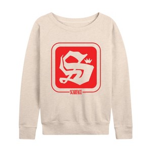 Women's - Scarface - Logo Symbol Lightweight French Terry Wide Neck Long Sleeve Shirt - 1 of 4
