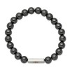 Black Bow Jewelry 8mm Stainless Steel Hematite Enamel Medical I.D. Stretch Bracelet - 2 of 4