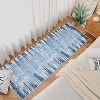 Modern 2x6 Runner Rug – Machine Washable Low Pile Non-Slip Indoor Carpet, Soft Accent, Easy-Clean Fade-Resistant Rug for Kitchen, Bedside, Blue - 2 of 4