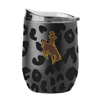 NCAA Wyoming Cowboys 16oz Black Leopard Stainless Steel Wine Tumbler