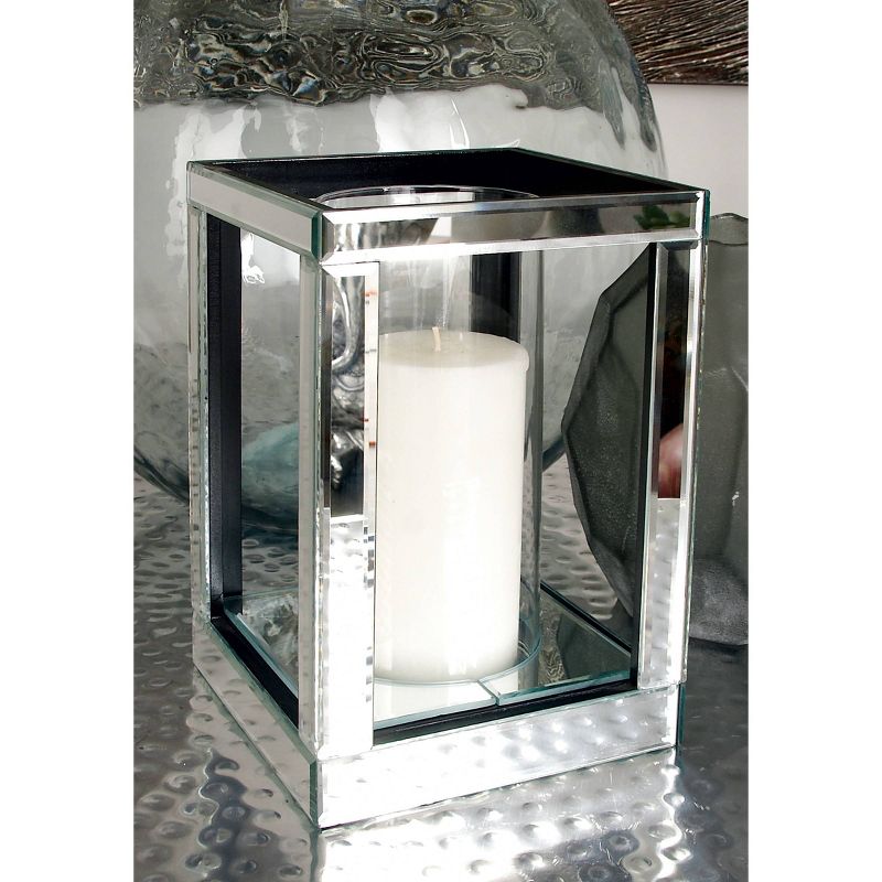 10&#34; x 7&#34; Hurricane Glam Style Glass/Mirror Candle Holder Silver - Olivia &#38; May, 3 of 8