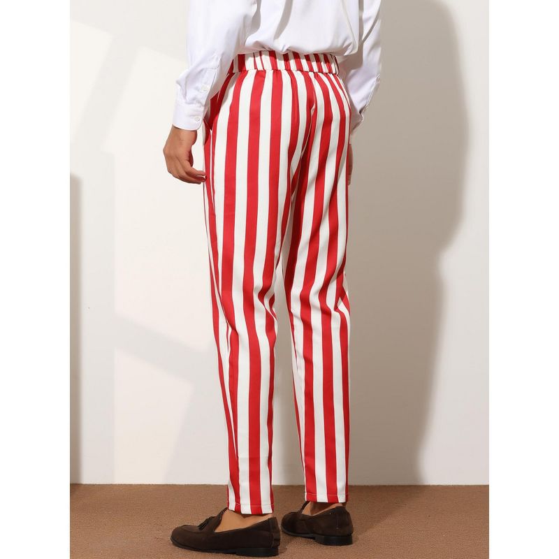 Lars Amadeus Men's Big & Tall Flat Front Business Striped Trousers, 3 of 6