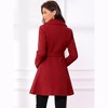 Allegra K Women's Elegant Notched Collar Single Belted Winter Long Coat - 3 of 4