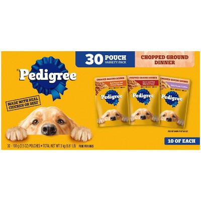 Pedigree Choice Cuts in Gravy Chicken, Cheese, Steak, Beef and Bacon Flavor Pouch Variety Pack Wet Dog Food - 3.5oz/30ct