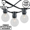 Novelty Lights 100 Feet Heavy Duty Light Strings and Sets with 100 In-Line E12 Sockets, Black Wire PVC Stringer, 12" Spacing, Non-Connectable - 2 of 4