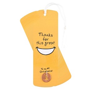 Dicksons Thank You to My #1 Orthodontist, Yellow 6 x 2 Inch Paper Tassel Bookmark with Coin; Pack of 15 - 1 of 2