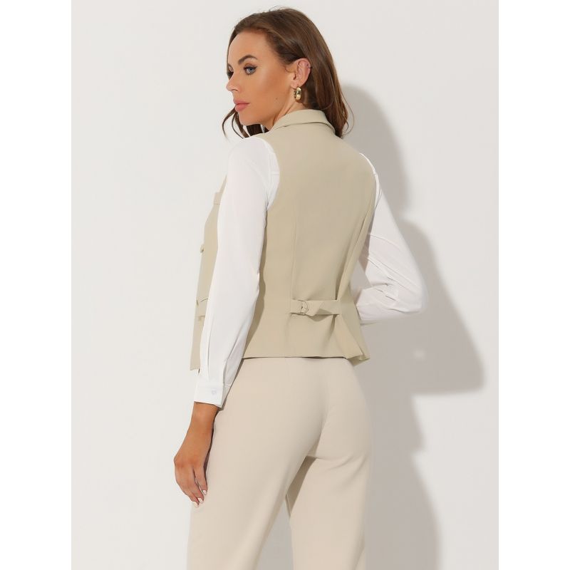 Allegra K Women's Lapel Collar Dressy Versatile Racerback Waistcoat Suit Vest, 4 of 7
