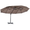 NicBex 8.9 Ft Double-Sided Cantilever Patio Umbrella,Large Offset Umbrella for Patio,Hanging Umbrella Outdoor with Crank,Cross Base,Brown - 2 of 4