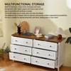 AEELLEEA Chest of Drawers 6 Drawer Organizer Storage Chest Cabinet for Bedroom Living Room Hallway Entryway White - 3 of 4