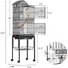 QuestaPack 62 inch Metal Bird Cage, Large Parakeet Cages for Parrot, Cockatiel, Lovebird - 2 of 4