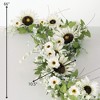 Sullivans Artificial 66" Sunflower and Wispy Berry Garland, White - 4 of 4