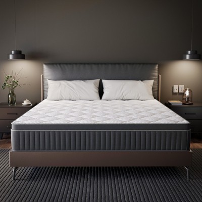 Swedrea Hybrid Mattress Breathable Medium Cooling Memory Foam Bed-in-a-Box White