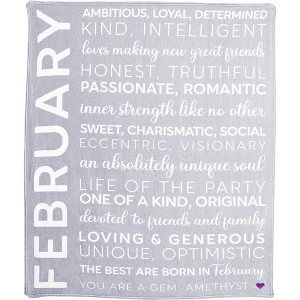 Pavilion Gift Company - February - 50" x 60" Royal Plush Blanket - Throw Blankets - 1 of 4