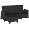 vidaXL Reclining Patio Sofa with Turquoise Cushions - l-Shaped Black Poly Rattan Outdoor Lounger - 4 of 4