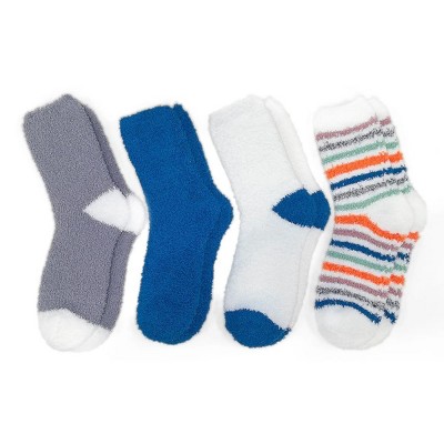 SEVOBAL 4 Pairs Normal Socks Warm Cozy Gifts for Women Fluffy Fuzzy Sock Plush Sleeping Slipper Socks Soft Warm Fabric, Multicolored,