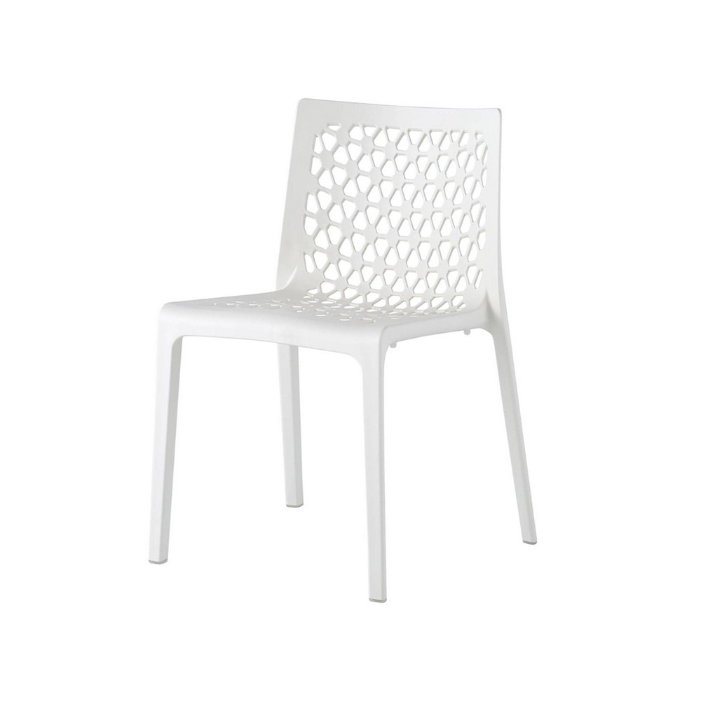 Photos - Chair Lagoon 2pk Milan Stackable Dining  - White  